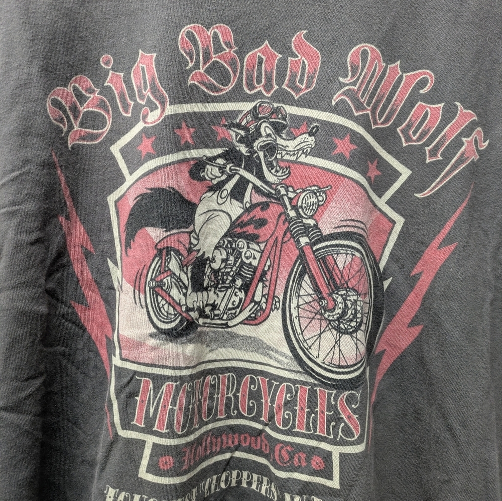 Lucky Brand Big Bad Wolf Motorcycle Tee - Gray and Red - Picture 3 of 5